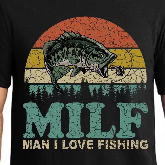 Milf Man I Love Fishing Funny Fishing Fisherman Pajama Set