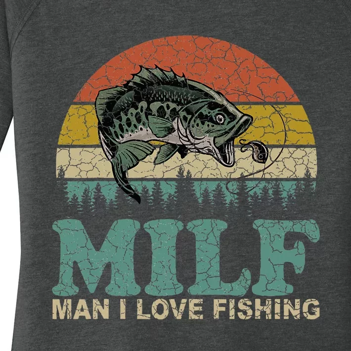 Milf Man I Love Fishing Funny Fishing Fisherman Women's Perfect Tri Tunic Long Sleeve Shirt