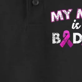 My Mom Is a Badass Breast Cancer Awareness Shirt Dry Zone Grid Performance Polo