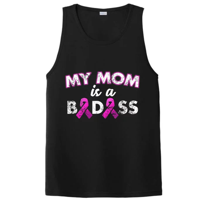 My Mom Is a Badass Breast Cancer Awareness Shirt Performance Tank