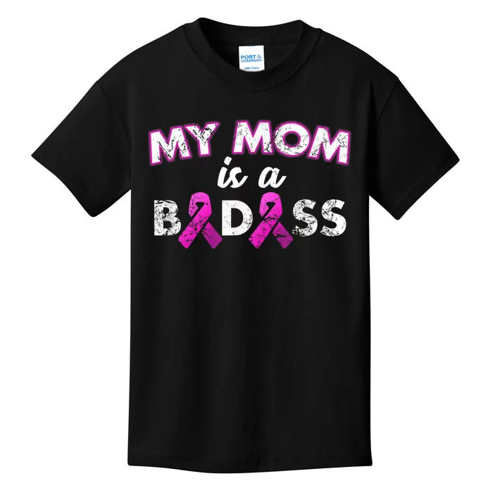 My Mom Is a Badass Breast Cancer Awareness Shirt Kids T-Shirt