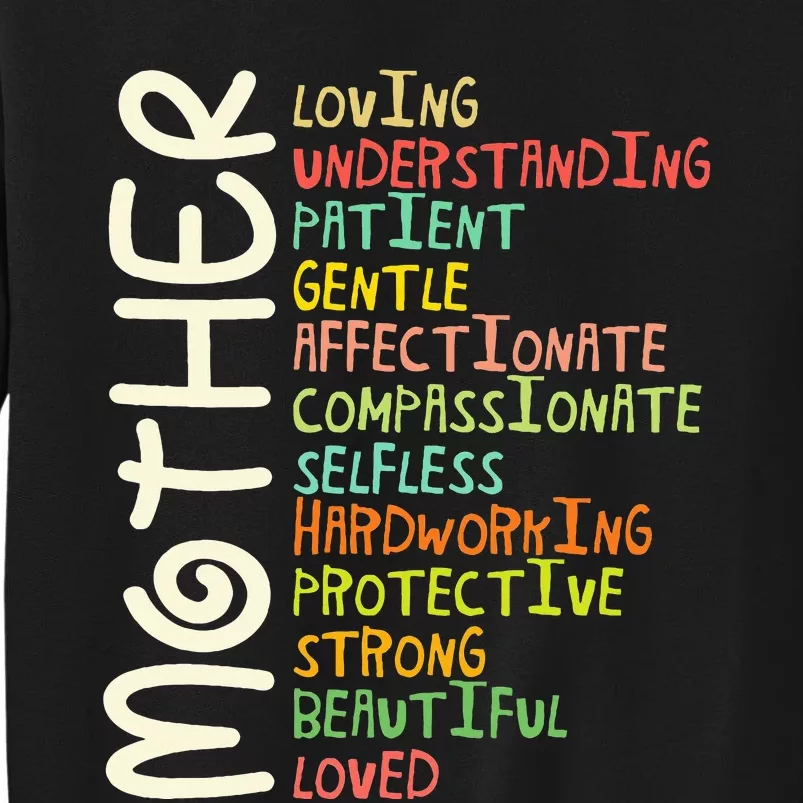 Mother Meaning I Love Mom Tall Sweatshirt