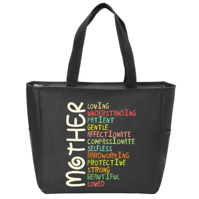 Mother Meaning I Love Mom Zip Tote Bag