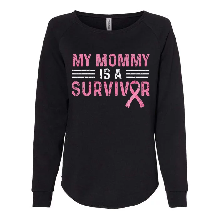 My Mommy Is A Survivor Pink Ribbon Breast Cancer Awareness Womens California Wash Sweatshirt