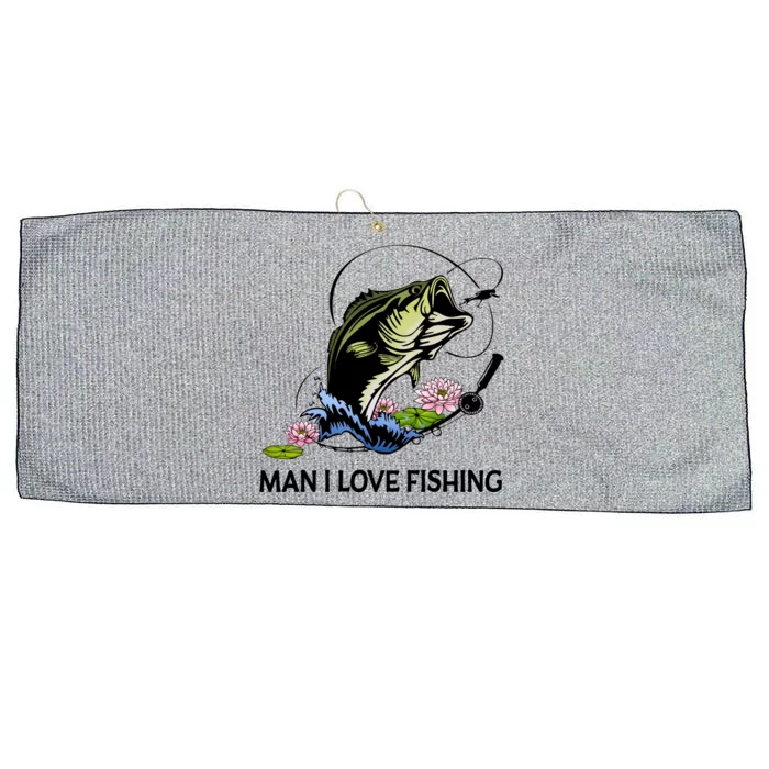 MILF Man I Love Fishing Funny Fishing Design Large Microfiber Waffle Golf Towel