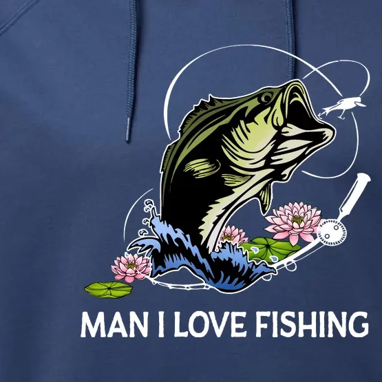 MILF Man I Love Fishing Funny Fishing Design Performance Fleece Hoodie