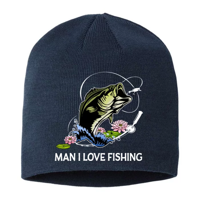 MILF Man I Love Fishing Funny Fishing Design 8 1/2in Sustainable Knit Beanie