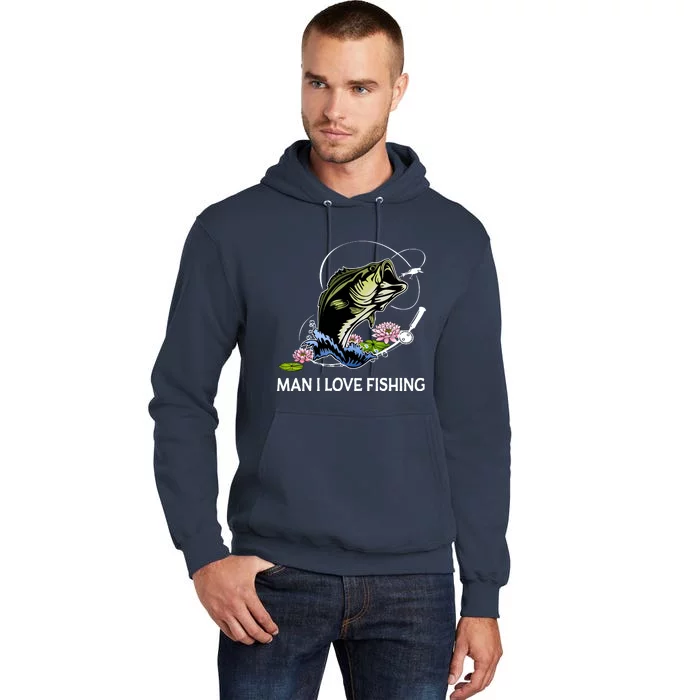 MILF Man I Love Fishing Funny Fishing Design Tall Hoodie