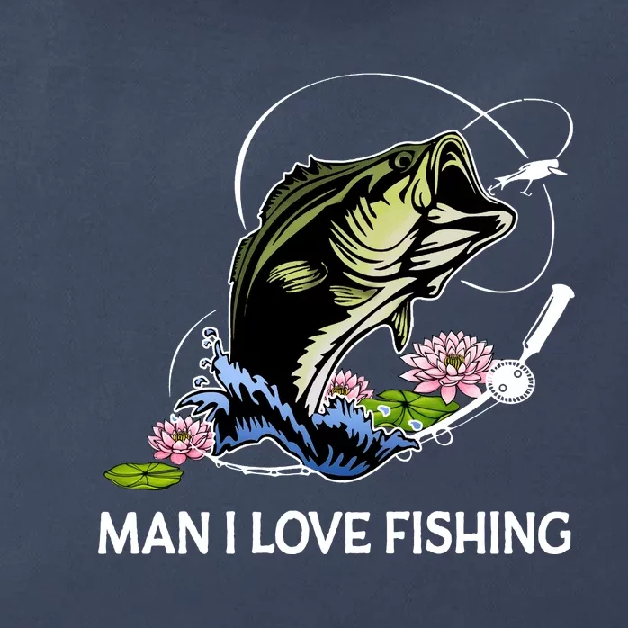 MILF Man I Love Fishing Funny Fishing Design Zip Tote Bag