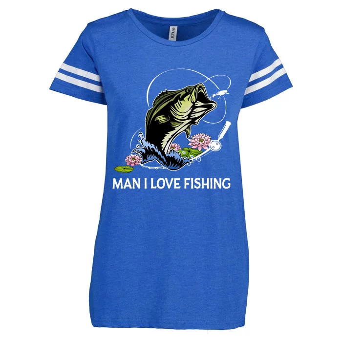 MILF Man I Love Fishing Funny Fishing Design Enza Ladies Jersey Football T-Shirt