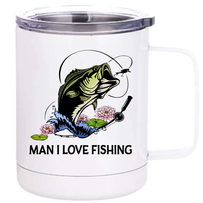 MILF Man I Love Fishing Funny Fishing Design Front & Back 12oz Stainless Steel Tumbler Cup