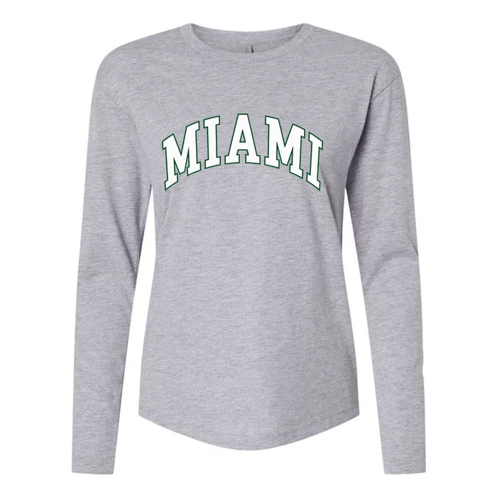 Miami Womens Cotton Relaxed Long Sleeve T-Shirt