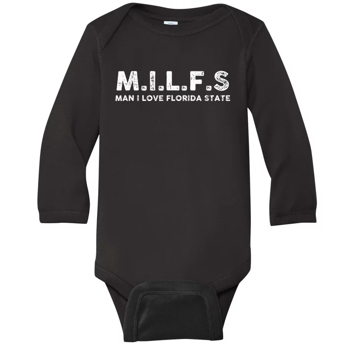 Milfs Man I Love Florida States Fl Vintage Baby Long Sleeve Bodysuit