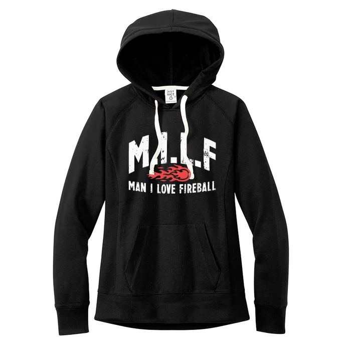 Milf Man I Love F.I.R.E.B.A.L.L Fire Funny Graphic Women's Fleece Hoodie