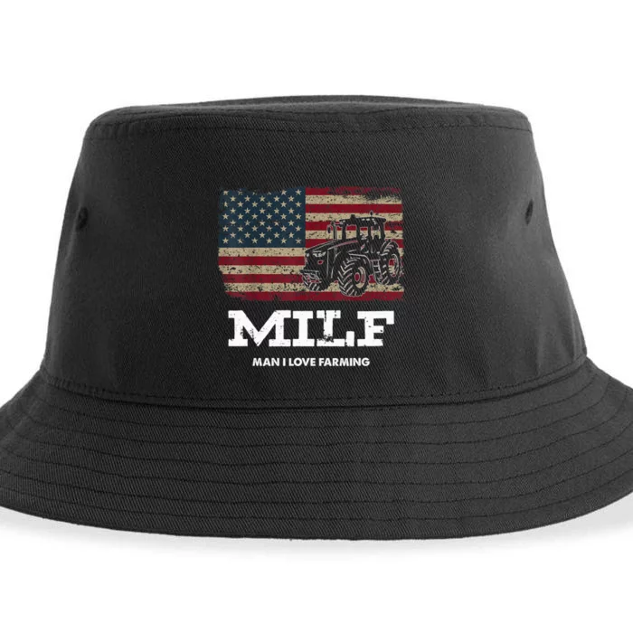 MILF Man I Love Farming Funny Farm Tractor Lover Sustainable Bucket Hat