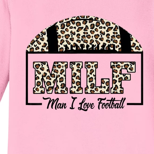 MILF Man I Love Football Funny Adult Humor Baby Long Sleeve Bodysuit