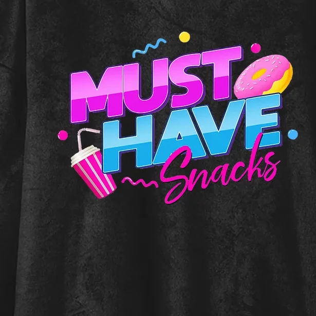 Morejstu Merch Jstu Must Have Snacks Hooded Wearable Blanket