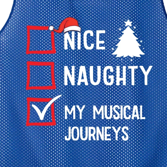 My Musical Journeys Nice Naughty Christmas Musician Artist Gift Mesh Reversible Basketball Jersey Tank