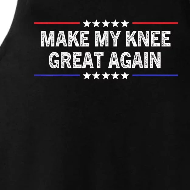 Make My Knee Great Again Funny Surgery Injury Recovery Ladies Tri-Blend Wicking Tank