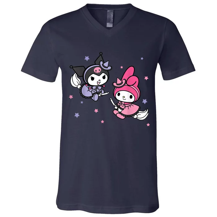 My Melody Kuromi Little Witches Halloween V-Neck T-Shirt