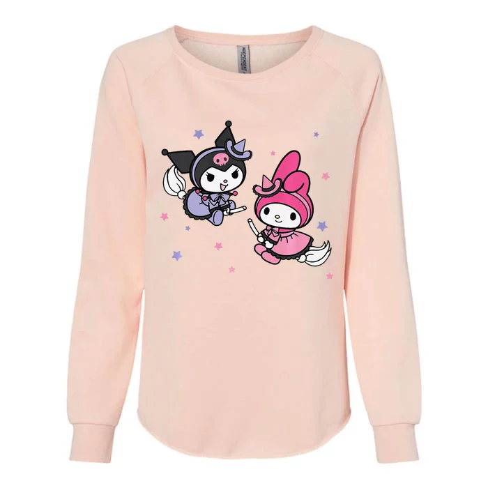 My Melody Kuromi Little Witches Halloween Premium Womens California Wash Sweatshirt