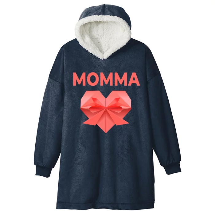 Momma Mom Love Mommy Heart Thank You Mother's Day Gift Hooded Wearable Blanket