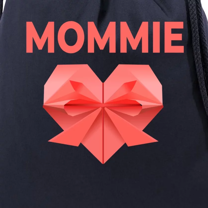 Mommie Mom Love Mommy Heart Thank You Mother's Day Gift Drawstring Bag