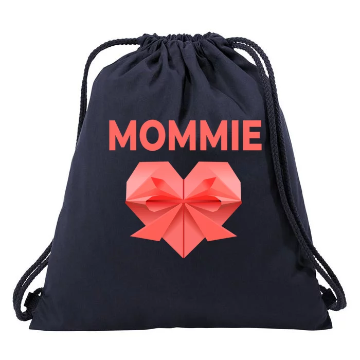 Mommie Mom Love Mommy Heart Thank You Mother's Day Gift Drawstring Bag