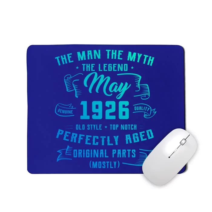 Man Myth Legend May 1926 97th Birthday Gift 97 Year Old Gift Mousepad