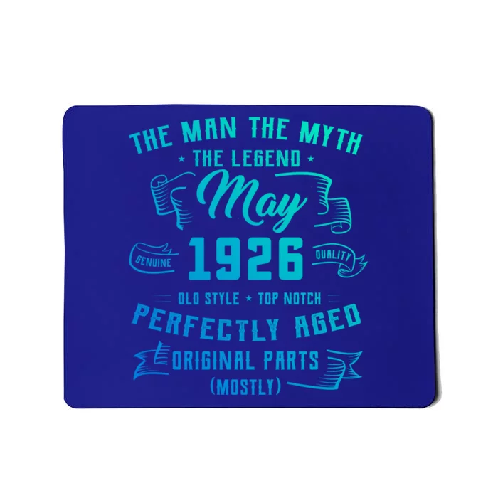 Man Myth Legend May 1926 97th Birthday Gift 97 Year Old Gift Mousepad