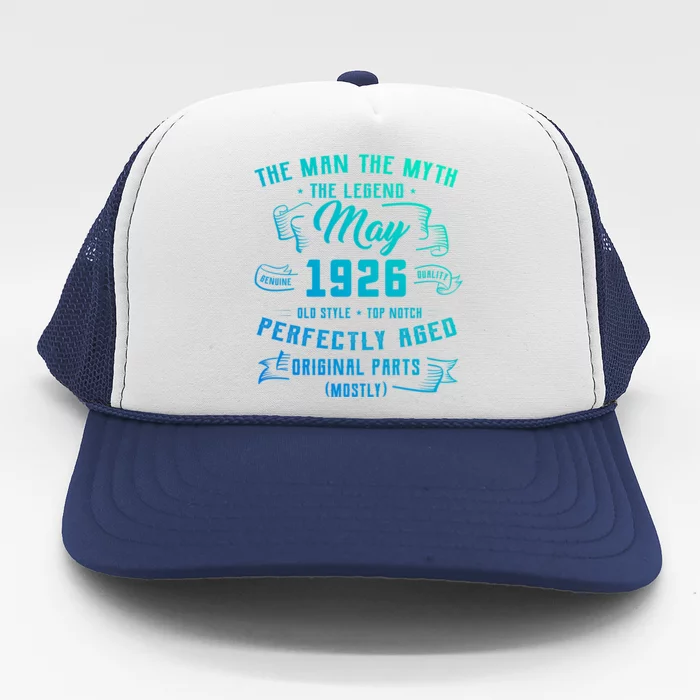 Man Myth Legend May 1926 97th Birthday Gift 97 Year Old Gift Trucker Hat