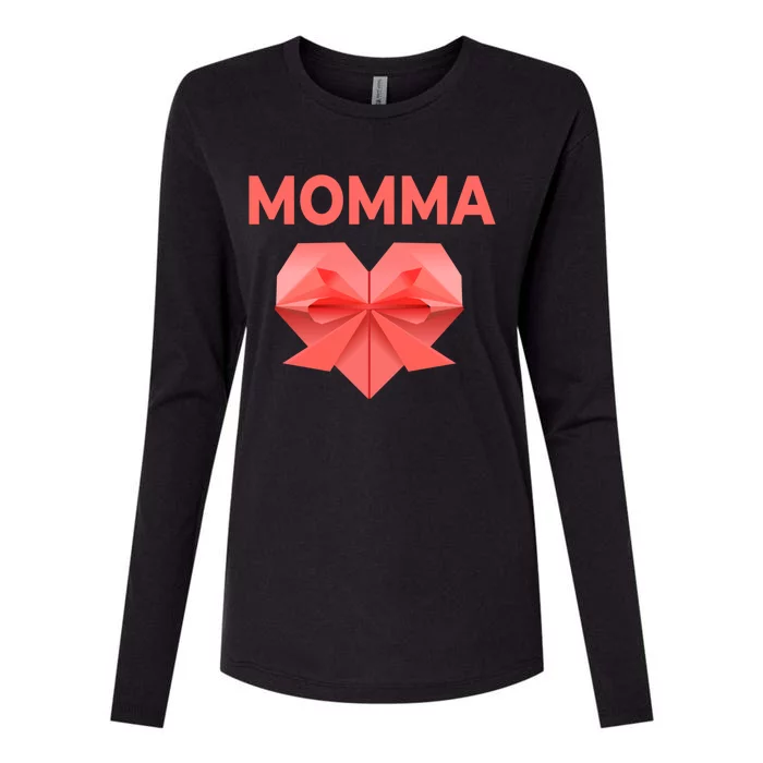 Momma Mom Love Mommy Heart Thank You Mother's Day Cute Gift Womens Cotton Relaxed Long Sleeve T-Shirt