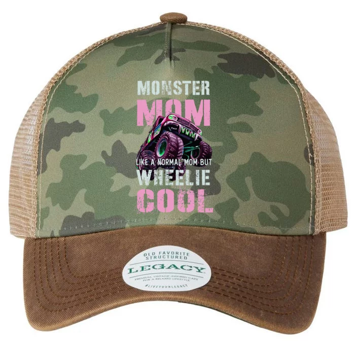 Monster Mom Like Normal Mama But Wheelie Cool Legacy Tie Dye Trucker Hat