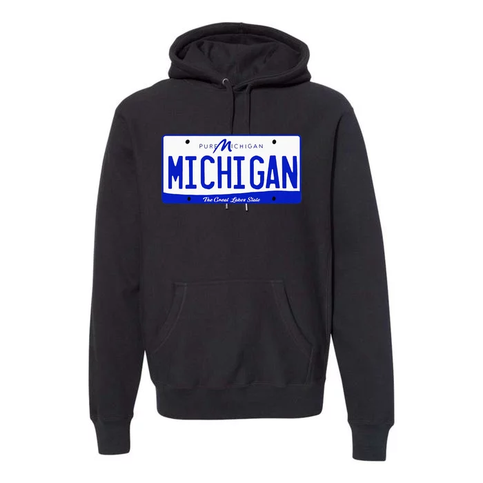 Michigan MI License Plate Classic Premium Hoodie