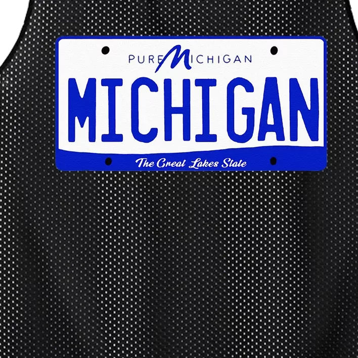 Michigan MI License Plate Classic Mesh Reversible Basketball Jersey Tank