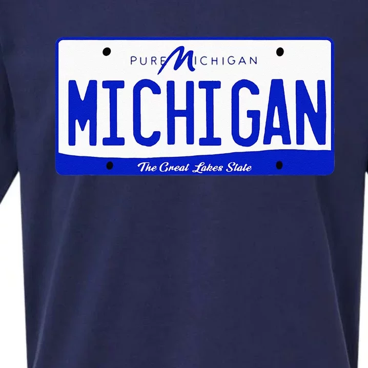 Michigan MI License Plate Classic Sueded Cloud Jersey T-Shirt