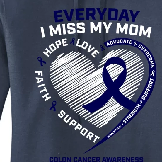 Miss My Loving Memory Mom Colon Cancer Awareness Gift Women's Pullover Hoodie