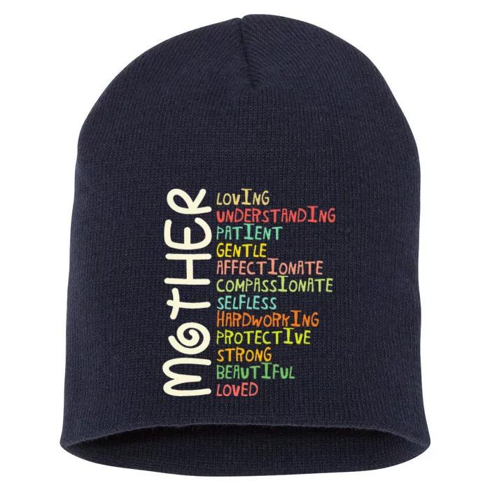 Mother Meaning Love Mom Mothers Day Short Acrylic Beanie