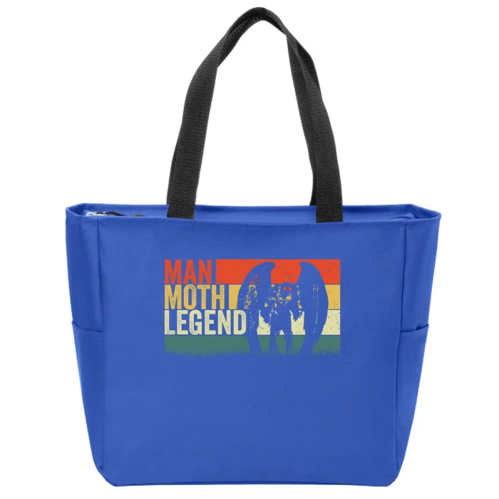 Moth Moth Legend Gift Vintage Retro Stripes Cryptid Gift Zip Tote Bag