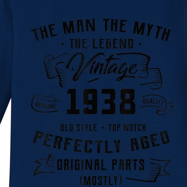 Man Myth Legend 1938 85th Birthday Present Gift For 85 Years Old Baby Long Sleeve Bodysuit