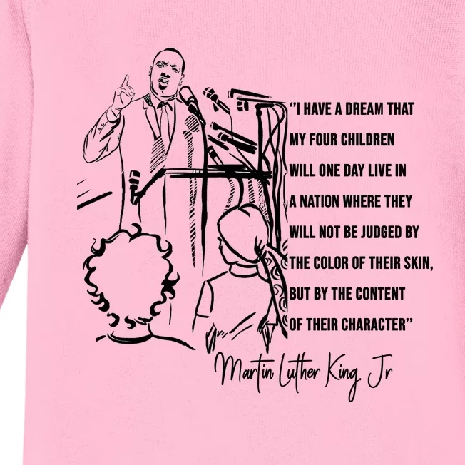 Motivational Martin Luther King DayI Have A Dream Mlk Day Baby Long Sleeve Bodysuit