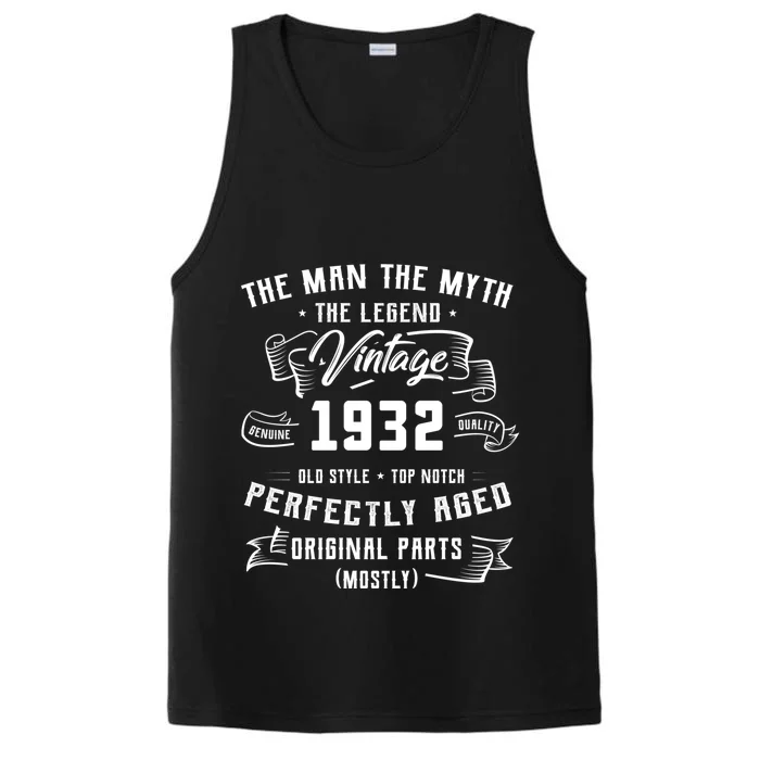 Man Myth Legend 1932 91st Birthday Tee For 91 Years Old Performance Tank