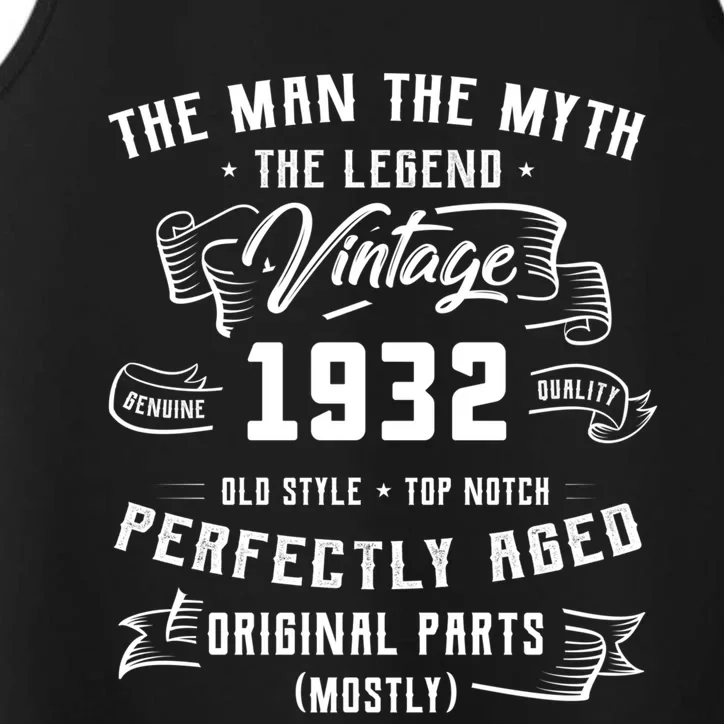 Man Myth Legend 1932 91st Birthday Tee For 91 Years Old Performance Tank