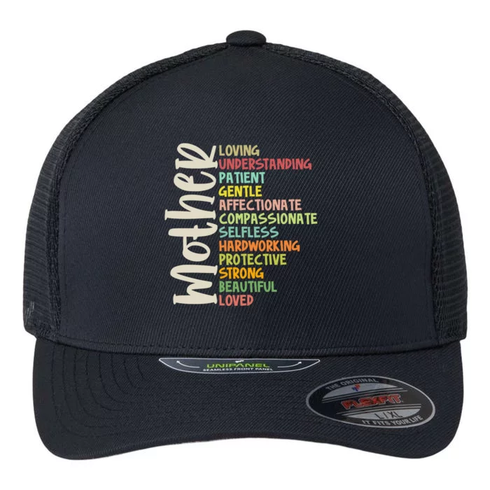 Mother Meaning Loving Gift Flexfit Unipanel Trucker Cap