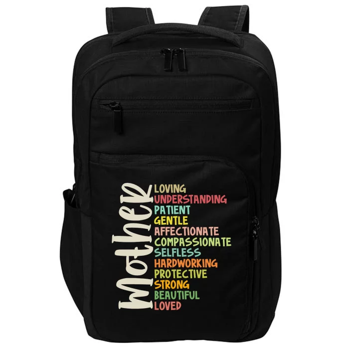 Mother Meaning Loving Gift Impact Tech Backpack