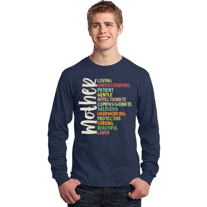 Mother Meaning Loving Gift Tall Long Sleeve T-Shirt