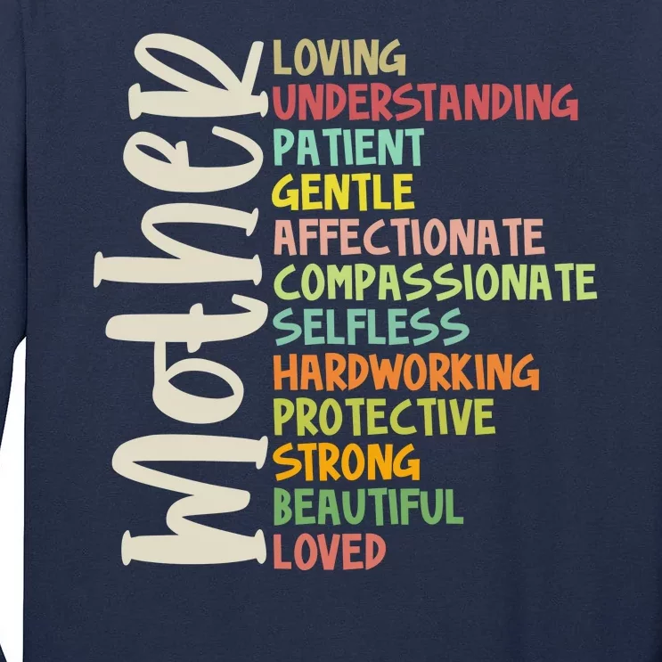 Mother Meaning Loving Gift Tall Long Sleeve T-Shirt