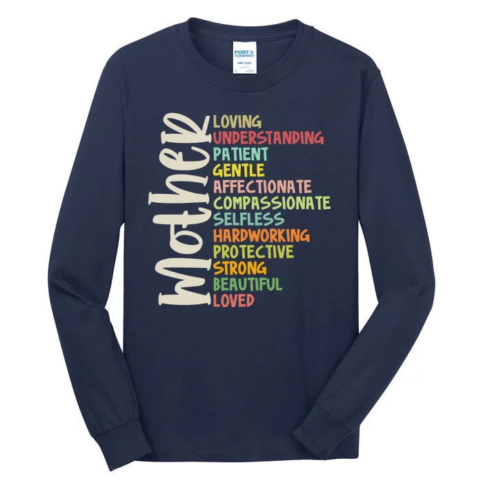 Mother Meaning Loving Gift Tall Long Sleeve T-Shirt