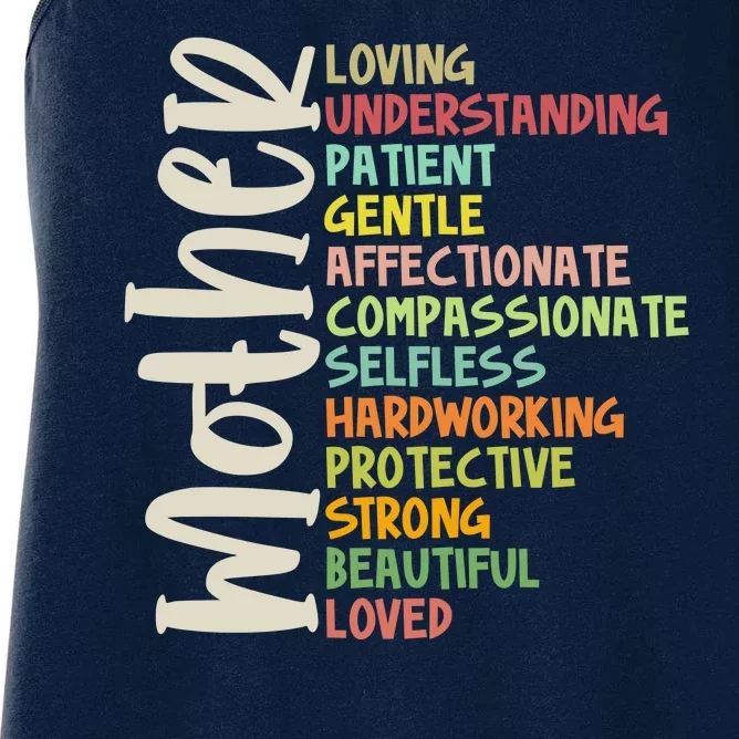 Mother Meaning Loving Gift Women's Racerback Tank