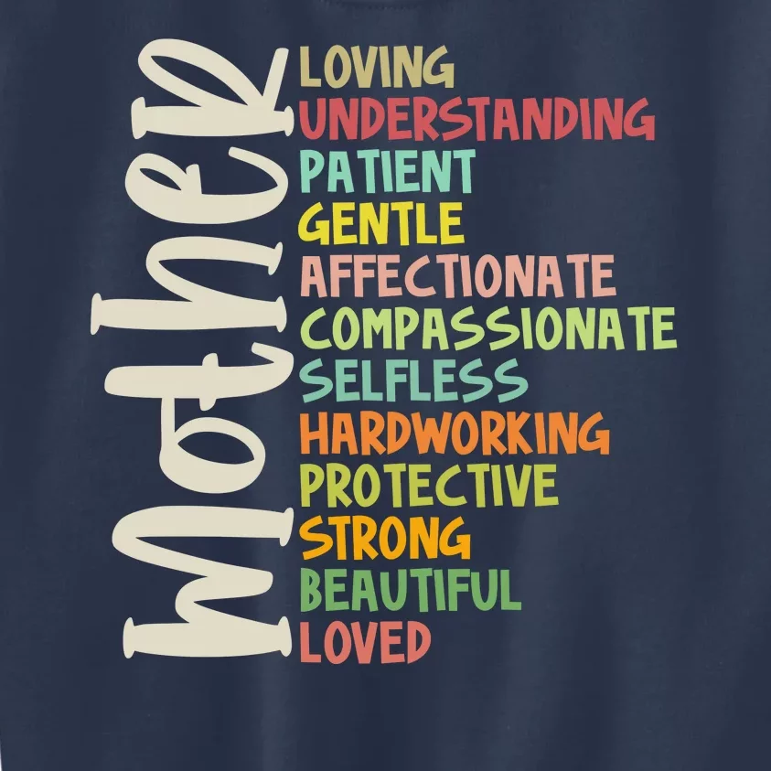 Mother Meaning Loving Gift Kids Sweatshirt